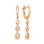 'Diamond Raindrops' Dangle Earrings. Certified 585 (14kt) Rose Gold, Rhodium Detailing