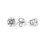 Round CZ Double Gallery Stud Earrings. Certified 585 (14kt) White Gold, Friction Backs