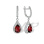 Garnet and CZ Teardrop Leverback Earrings. 585 (14kt) White Gold,  'Empress' Series