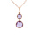 Double Holland Rose Cut Amethyst Pendant. Certified 585 (14kt) Rose Gold