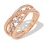 Crossover Diamond Ring. Hypoallergenic Cadmium-free 585 (14K) Rose Gold