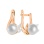 Pearl Leverback Earrings. Certified 585 (14kt) Rose Gold