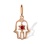 Hamsa Amulet Pendant with Ruby. Hypoallergenic Cadmium-free 585 (14K) Rose Gold