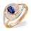 "Fantasy" Sapphire and Diamond Ring. Hypoallergenic 585 Rose Gold, Rhodium Detailing