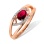 Ruby Split Shank Ring with Diamonds. Hypoallergenic Cadmium-free 585 (14K) Rose Gold