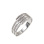 Three-row CZ Ring. Certified 585 (14kt) White Gold