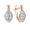 CZ Marquise-shaped Earrings. Certified 585 (14kt) Rose Gold, Rhodium Detailing