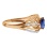 Sultry Sapphire and Diamond Ring. Hypoallergenic Cadmium-free 585 (14K) Rose Gold. View 3