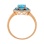 Designer Ring True Blues of 14Kt Rose Gold. Angle 4