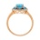 Designer Ring True Blues of 14Kt Rose Gold. Angle 4