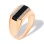 Black Onyx Diamond Ring for Him. Certified 585 (14kt) Rose Gold, Rhodium Detailing