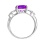 Emerald-cut Amethyst Diamond Ring. View 3