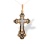 Hand Painted Enamel Orthodox Body Cross. Certified 585 (14kt) Rose and White Gold