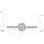 Engagement Ring Featuring 45 Diamonds. Tested 585 (14K) White Gold, Rhodium Finish. View 2