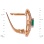 Earrings with 2 Oval Cut Emerald and 30 Diamonds. Hypoallergenic Cadmium-free 585 (14K) Rose Gold. View 2
