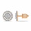 Illusion-set Diamond in Double Diamond Halo Studs. 585 Rose and White Gold, Rhodium, Screw Backs