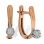 Earrings with Diamonds in 8-prong Basket Setting. Tested 585 (14K) Rose and White Gold