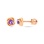 Amethyst Swirl Stud Earrings. Certified 585 (14kt) Rose Gold, Screw Backs