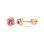Amethyst Swirl Stud Earrings. Certified 585 (14kt) Rose Gold, Screw Backs
