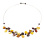 Necklace with Amber Butterflies. 925 Silver