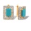 Baguette-cut Turquoise and CZ Earrings
