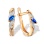Marquise-cut Sapphire and Diamond Earrings. 585 (14kt) Rose Gold, Rhodium Detailing