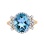 Blue Topaz and CZ Rose Gold Cocktail Ring. View 2