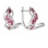 Marquise-shaped Ruby and Diamond Earrings. Certified 585 (14kt) White Gold