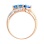Marquise-shaped Sapphire and Diamond Rose Gold Ring. View 3