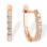 CZ Half Eternity Children Earrings. Certified 585 (14kt) Rose Gold