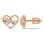 Diamond Stud Earrings 'Sweet Hearts'. Hypoallergenic 585 (14K) Rose Gold, Screw Backs