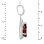 Garnet with CZ teardrop-shaped pendant in 585 white gold. View 3