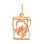 Manuscript-inspired Pendant 'Scorpio Zodiac'. October 24 - November 22. Certified 585 Rose Gold