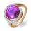 Feast-Worthy Amethyst and Diamond Ring. Hypoallergenic Cadmium-free 585 (14K) Rose Gold