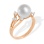 Pearl Ring Features 5 Diamonds. 750 Rose Gold, KARATOFF Series