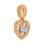 Ridged Heart Pendant with Illusion Set Diamond - Angle 2