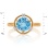 Ring Featuring Blue Topaz and 3 Diamonds - Angle 2