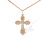 Russian-style Crucifix Pendant. Certified 585 (14kt) Rose and White Gold