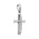 White Gold Diamond Convex Cross Pendant - Angle 2
