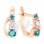 'Aiguillette' Leverback Earrings for Children. Certified 585 (14kt) Rose Gold, Blue Topaz-like CZ