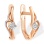 'Illusion Diamond' Leverback Earrings. Certified 585 (14kt) Rose Gold, Rhodium Detailing