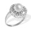 Pearl Diamond Double Circle Ring. 585 (14kt) White Gold