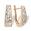 Diamond Cut Leverback Earrings. Certified 585 (14kt) Rose Gold, Diamond Cuts