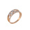 CZ Ring. 585 (14kt) Rose Gold, Rhodium Detailing