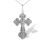 Floral-patterned Orthodox Cross. 925 Silver with Rhodium Plating