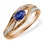 Ring with Oval Sapphire and Diamond Accents. Hypoallergenic Cadmium-free 585 (14K) Rose Gold