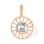 Aquarius Zodiac Sunburst 585 Gold Pendant. January 21 - February 18