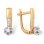 Diamond Earrings with Classic Russian Influence. Certified 585 (14kt) Rose Gold, Rhodium Detailing