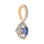 Sapphire with Diamond Halo Pendant. View 2