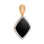 Pendant with Black Onyx in a Diamond Contour. Hypoallergenic 585 Rose Gold, Rhodium Detailing. View 2